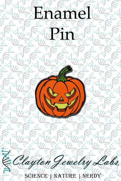 Jack-o-Lantern Pumpkin Enamel Pin | Clayton Jewelry Labs