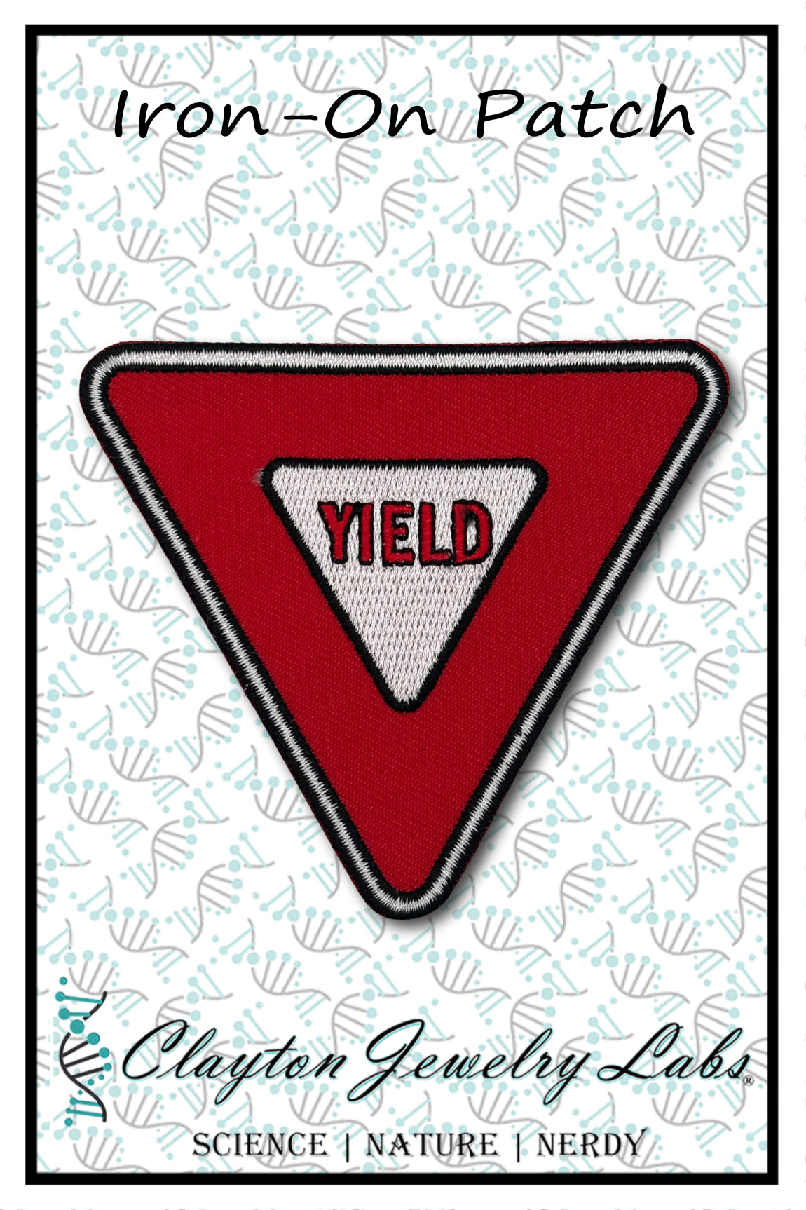 Yield Sign Embroidered Iron-on Patch