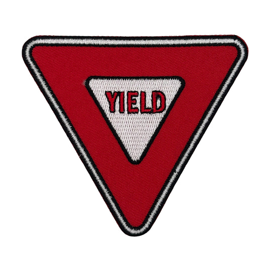 Yield Sign Embroidered Iron-on Patch