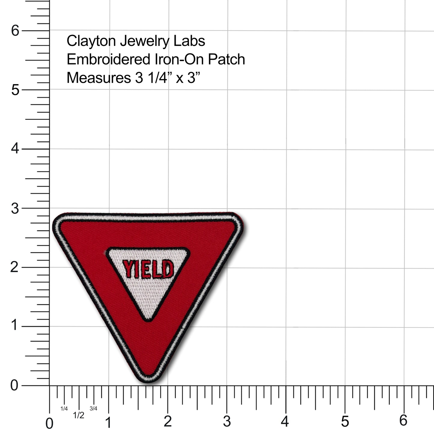 Yield Sign Embroidered Iron-on Patch