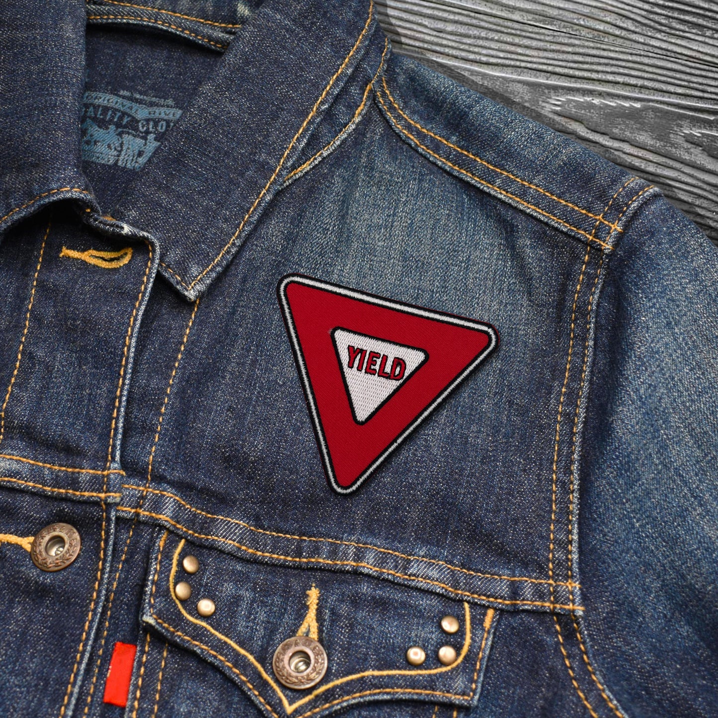 Yield Sign Embroidered Iron-on Patch