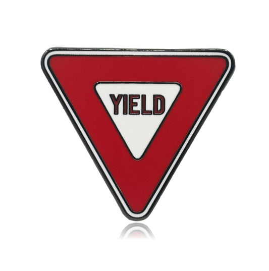 Yield Sign Hard Enamel Pin