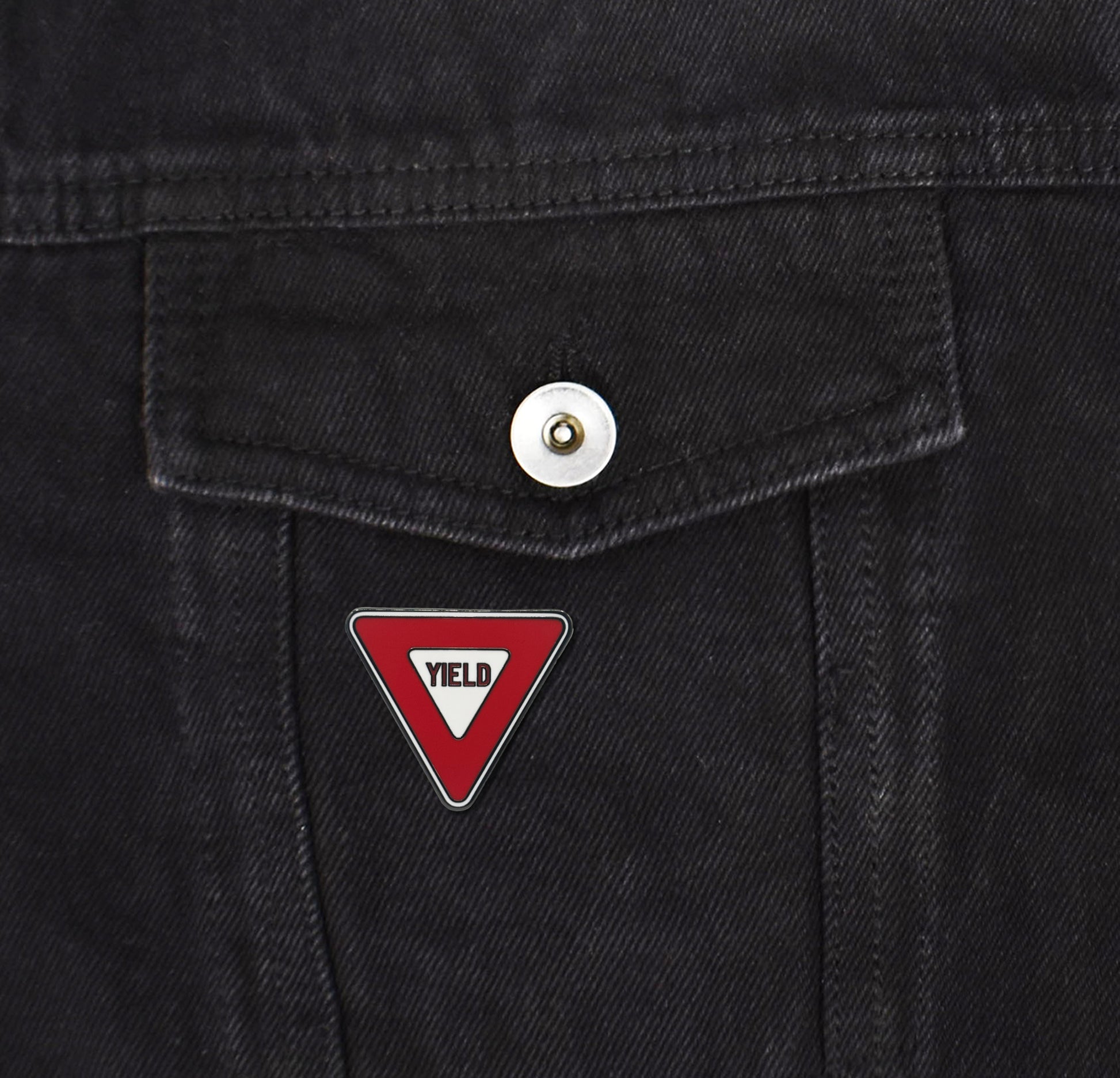 Yield Sign Hard Enamel Pin