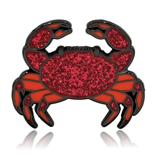 Crab Glitter Enamel Pin - Clayton Jewelry Labs