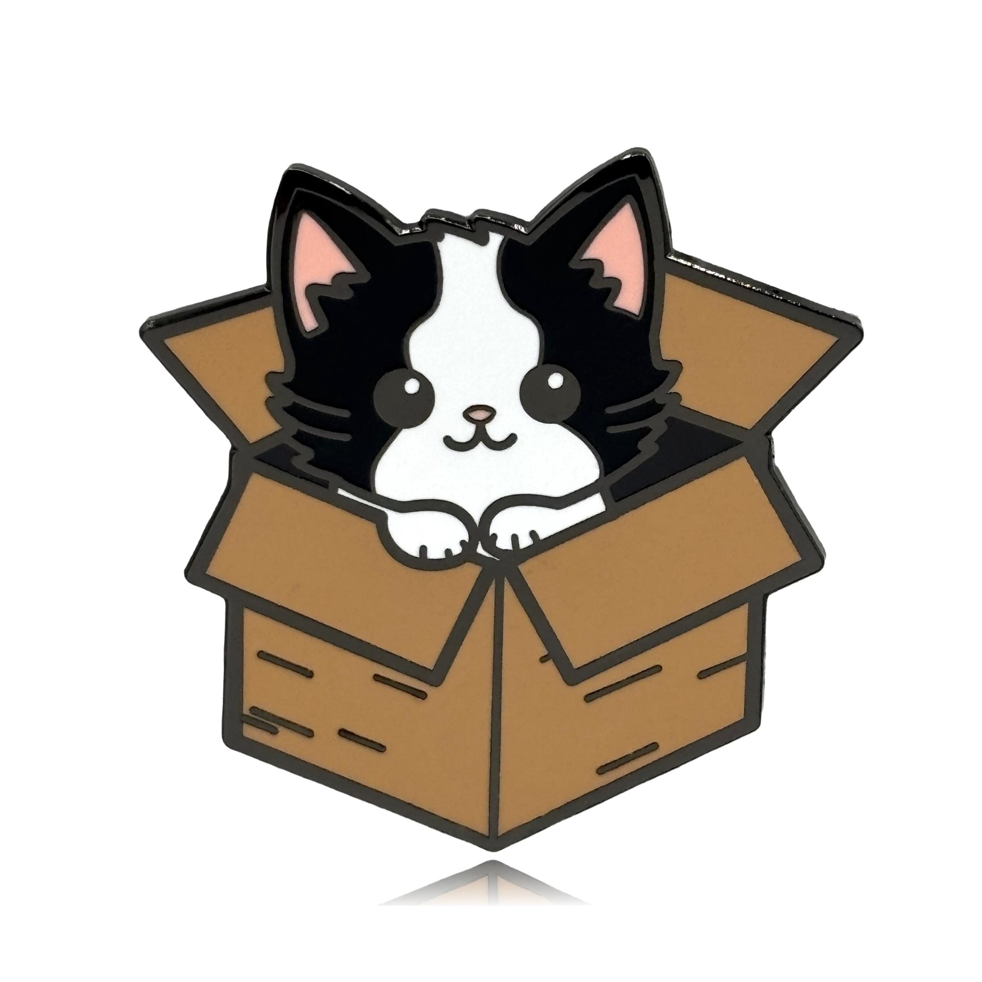 Cat in a Box Enamel Pin - Clayton Jewelry Labs
