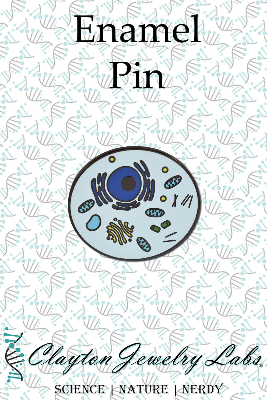 Biotechnology Pin Animal Cell Biology Hard Enamel Pin | Clayton Jewelry Labs