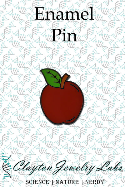 Black Red Apple Hard Enamel Pin | Clayton Jewelry Labs