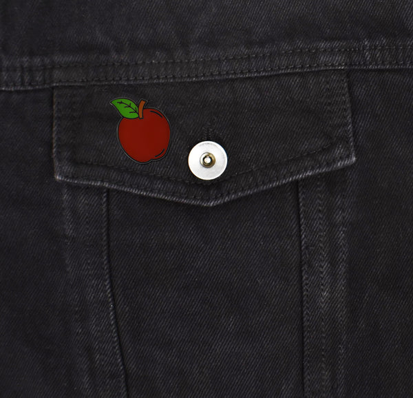 Black Red Apple Hard Enamel Pin | Clayton Jewelry Labs