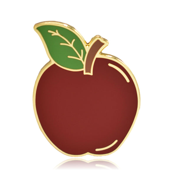 Gold Red Apple Hard Enamel Pin | Clayton Jewelry Labs