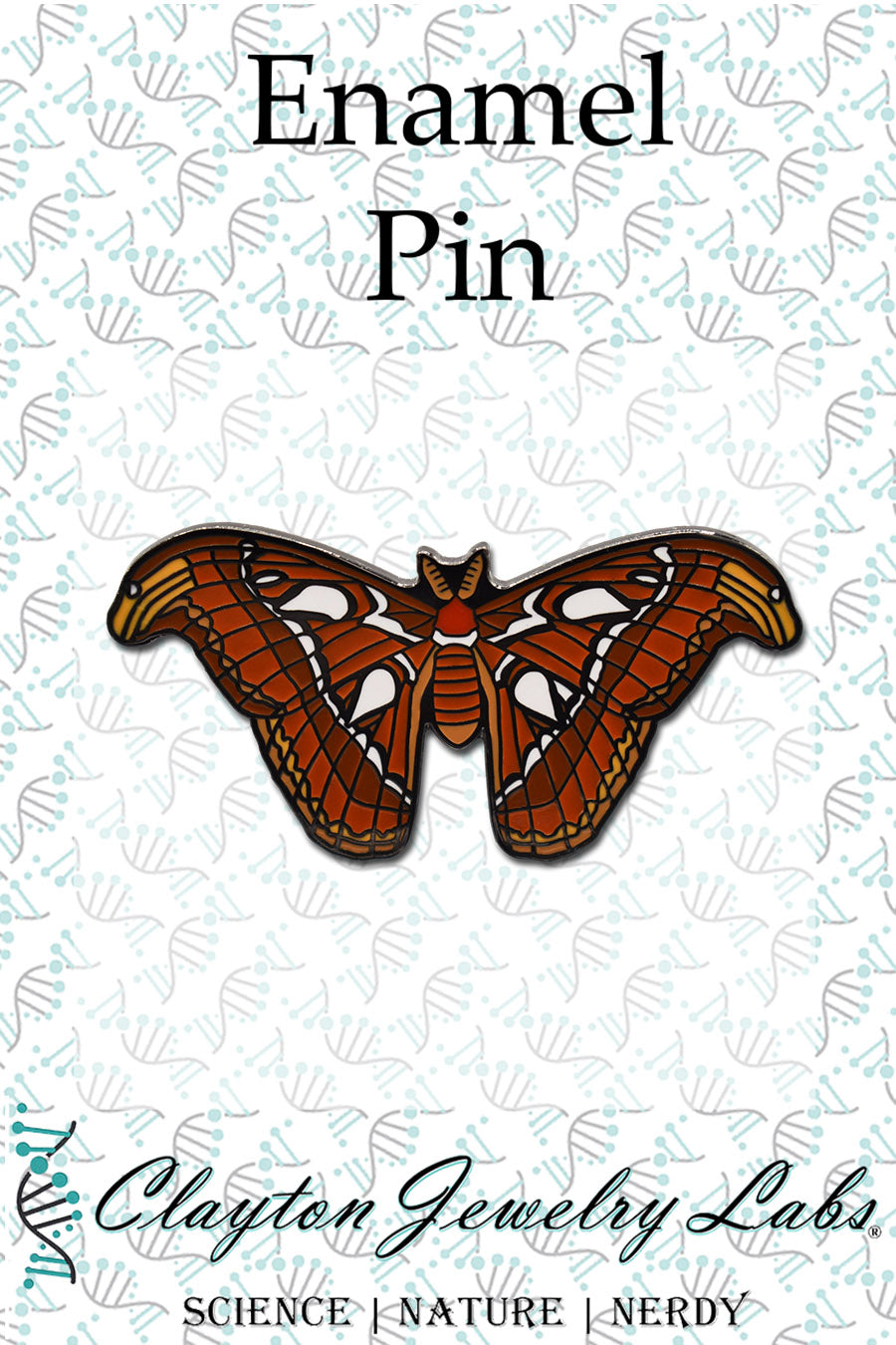 Atlas Moth Hard Enamel Pin - Clayton Jewelry Labs
