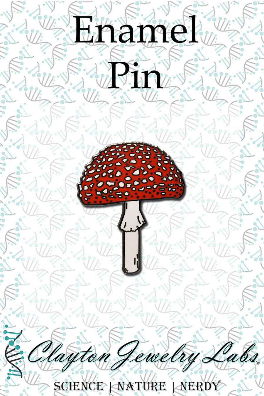Black Amanita Mushroom Hard Enamel Pin - Clayton Jewelry Labs