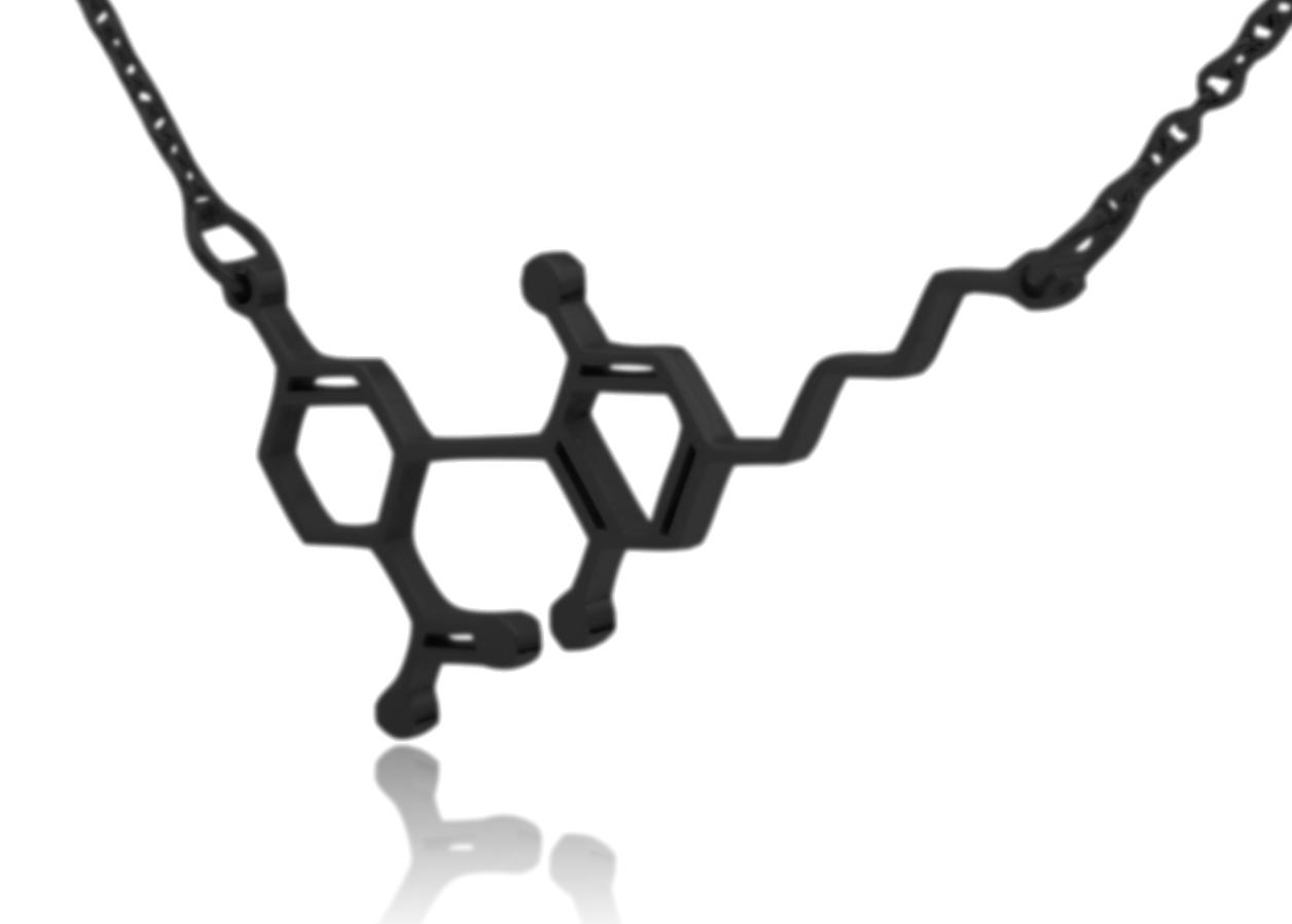 CBD Cannabidiol Molecule Stainless Steel Necklace