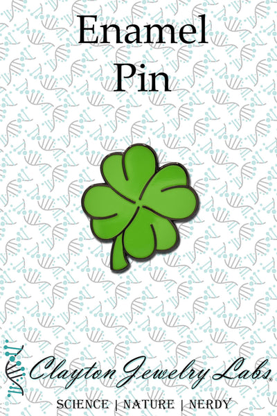 Four Leaf Clover Saint Patrick's Day Hard Enamel Pin | Clayton Jewelry Labs