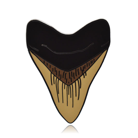Black Megalodon Shark Tooth Hard Enamel Pin - Clayton Jewelry Labs