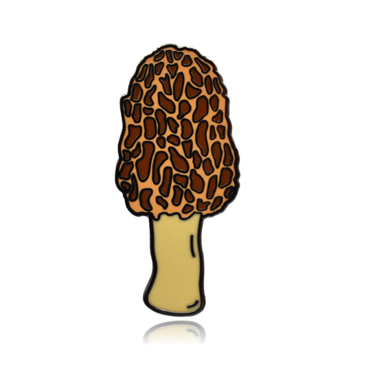 Black Morel Morchella Mushroom Hard Enamel Pin - Clayton Jewelry Labs