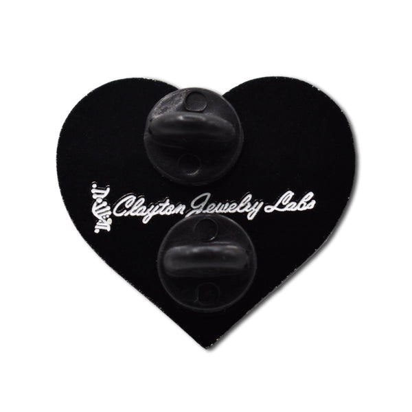 Black Planet Earth Heart Hard Enamel Pin - Clayton Jewelry Labs