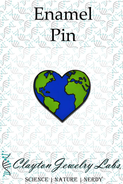 Black Planet Earth Heart Hard Enamel Pin - Clayton Jewelry Labs