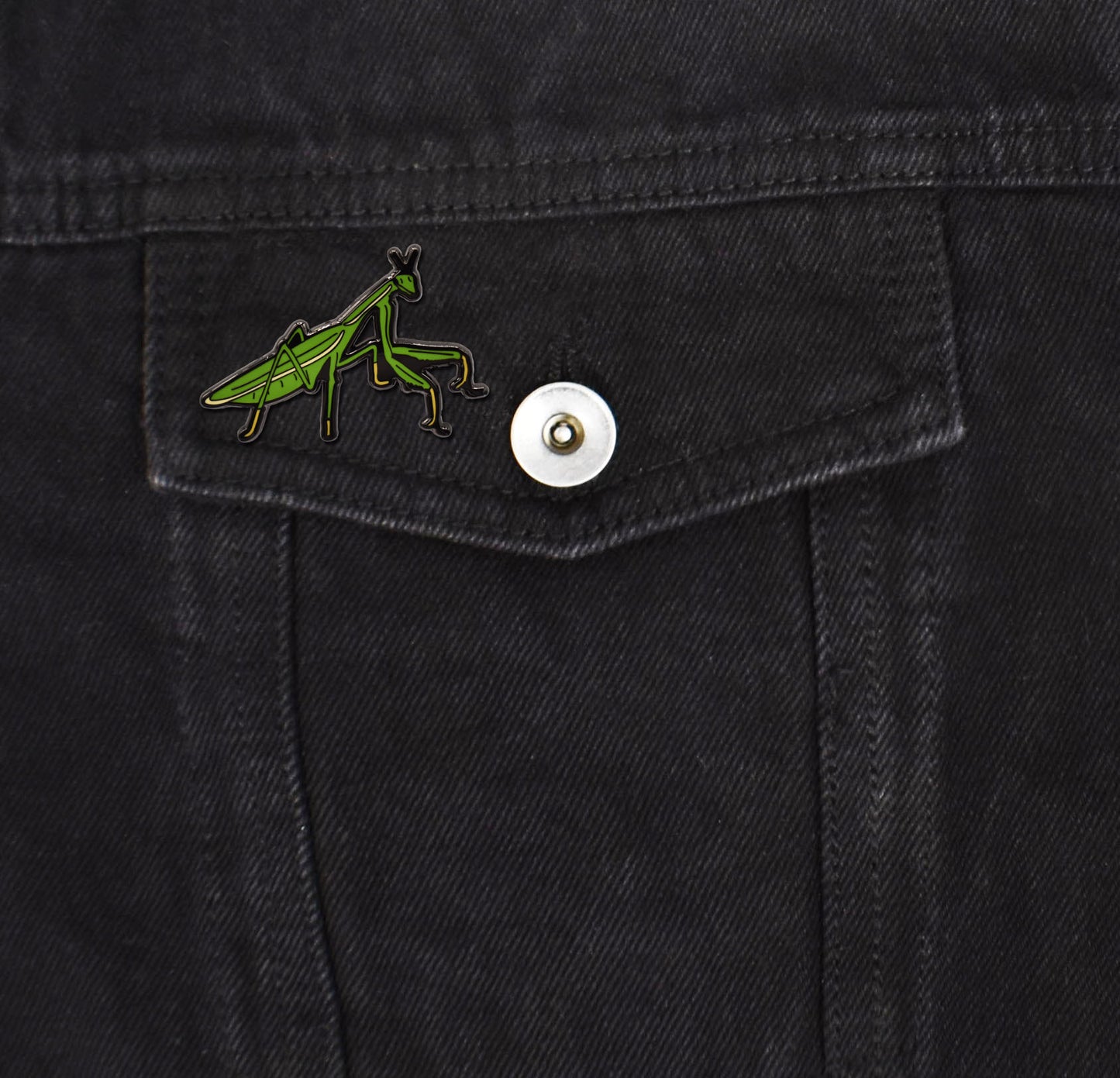 Black Praying Mantis Insect Hard Enamel Pin - Clayton Jewelry Labs