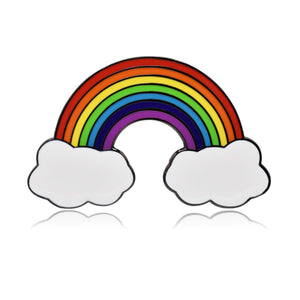 Rainbow with Clouds Hard Enamel Pin | Clayton Jewelry Labs