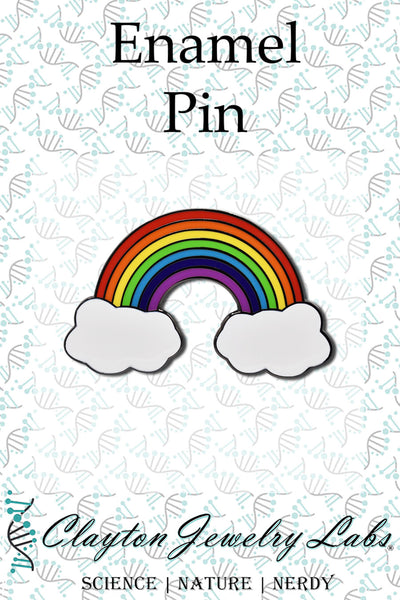 Rainbow with Clouds Hard Enamel Pin | Clayton Jewelry Labs