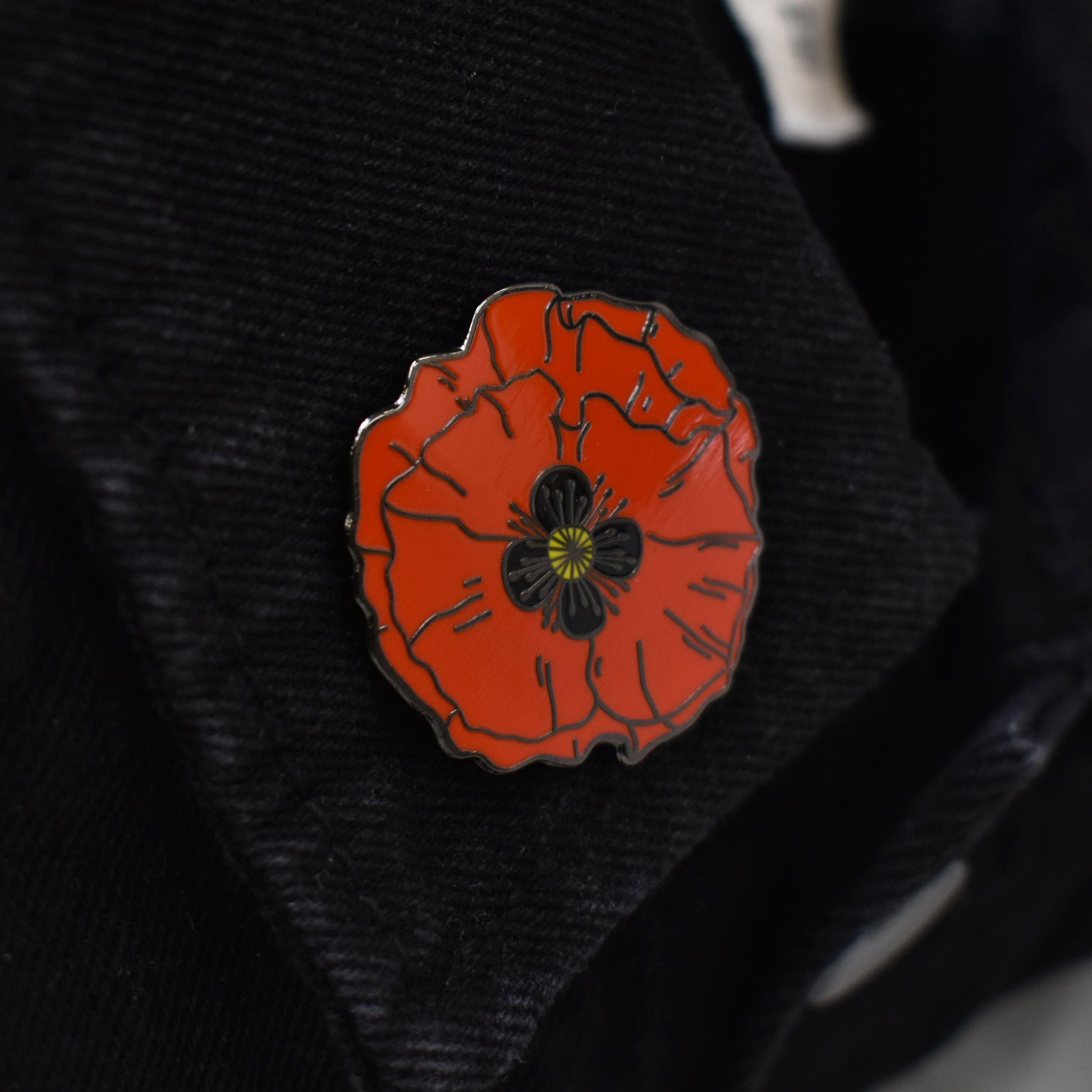 Red Poppy Flower Hard Enamel Lapel Pin
