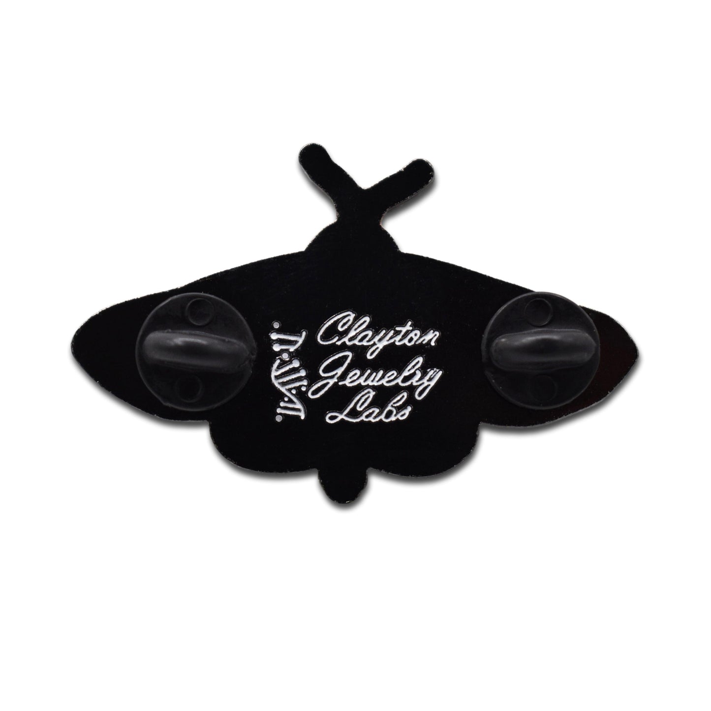 Black Rosie Maple Moth Insect Hard Enamel Pin - Clayton Jewelry Labs