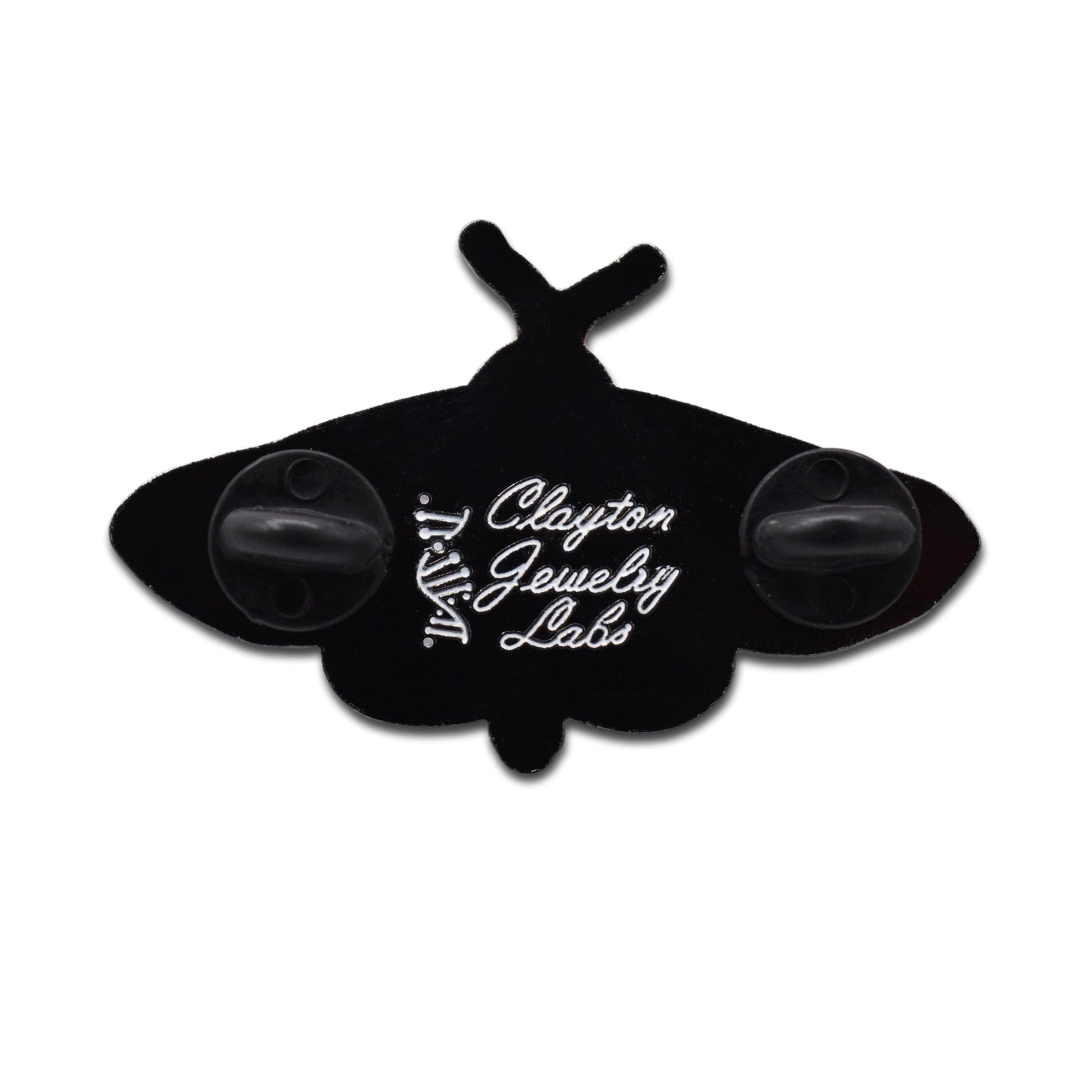 Black Rosie Maple Moth Insect Hard Enamel Pin - Clayton Jewelry Labs