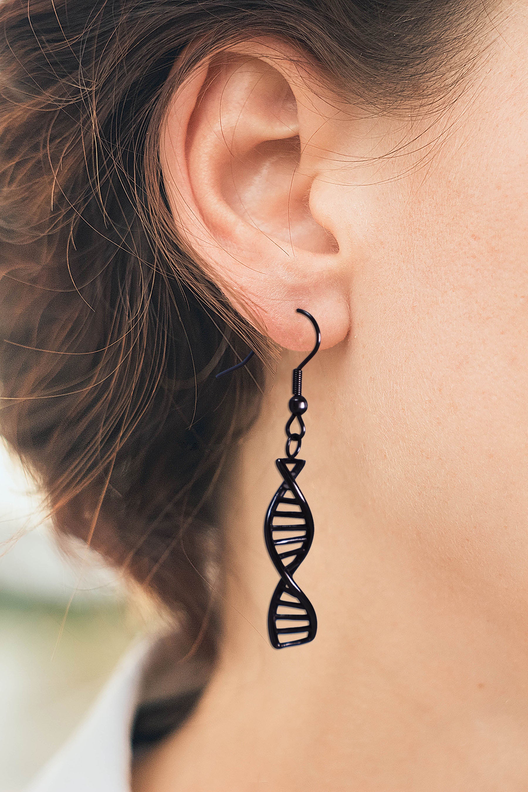 AKTAP DNA Science Earrings & Necklace Set - Double Helix Biology Chemistry Lab Jewelry For Science Lovers