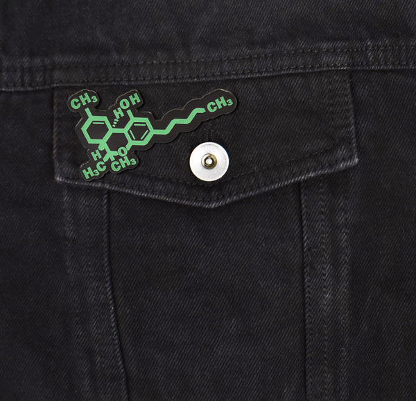 THC Molecule Marijuana Pin | Clayton Jewelry Labs