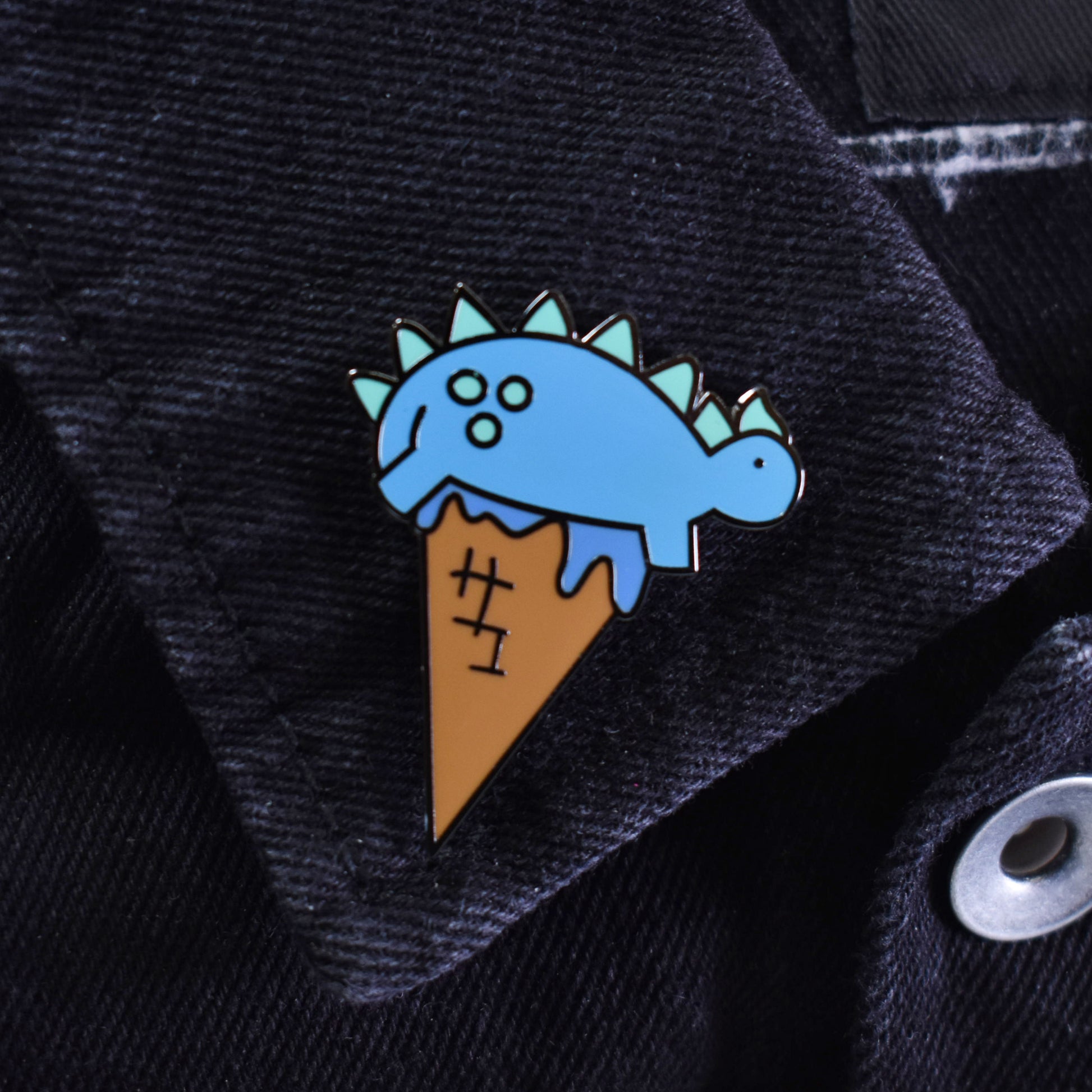 Dinocone Dinosaur Stegosaurus Hard Enamel Lapel Pin