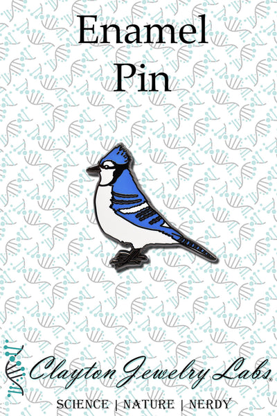 Blue Jay Bird Hard Enamel Pin | Clayton Jewelry Labs