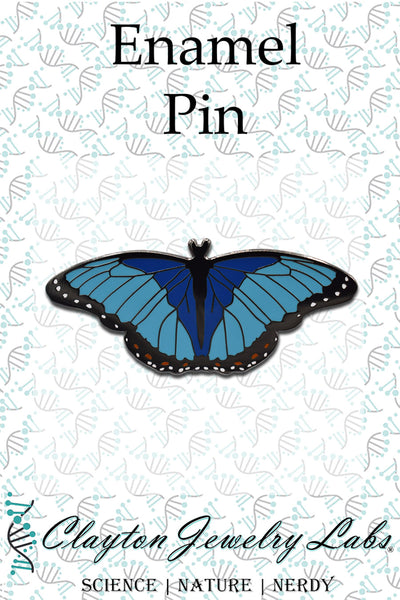 Blue Morpho Butterfly Hard Enamel Pin - Clayton Jewelry Labs