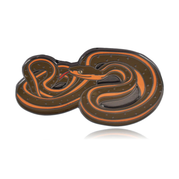 Brown Garter Snake Hard Enamel Pin | Clayton Jewelry Labs