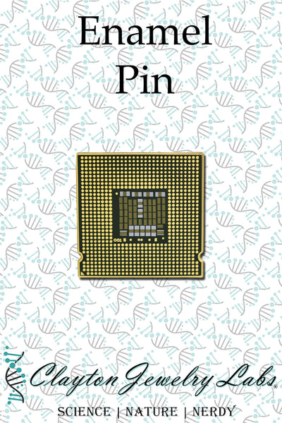 CPU Processor Chip Hard Enamel Pin | Clayton Jewelry Labs