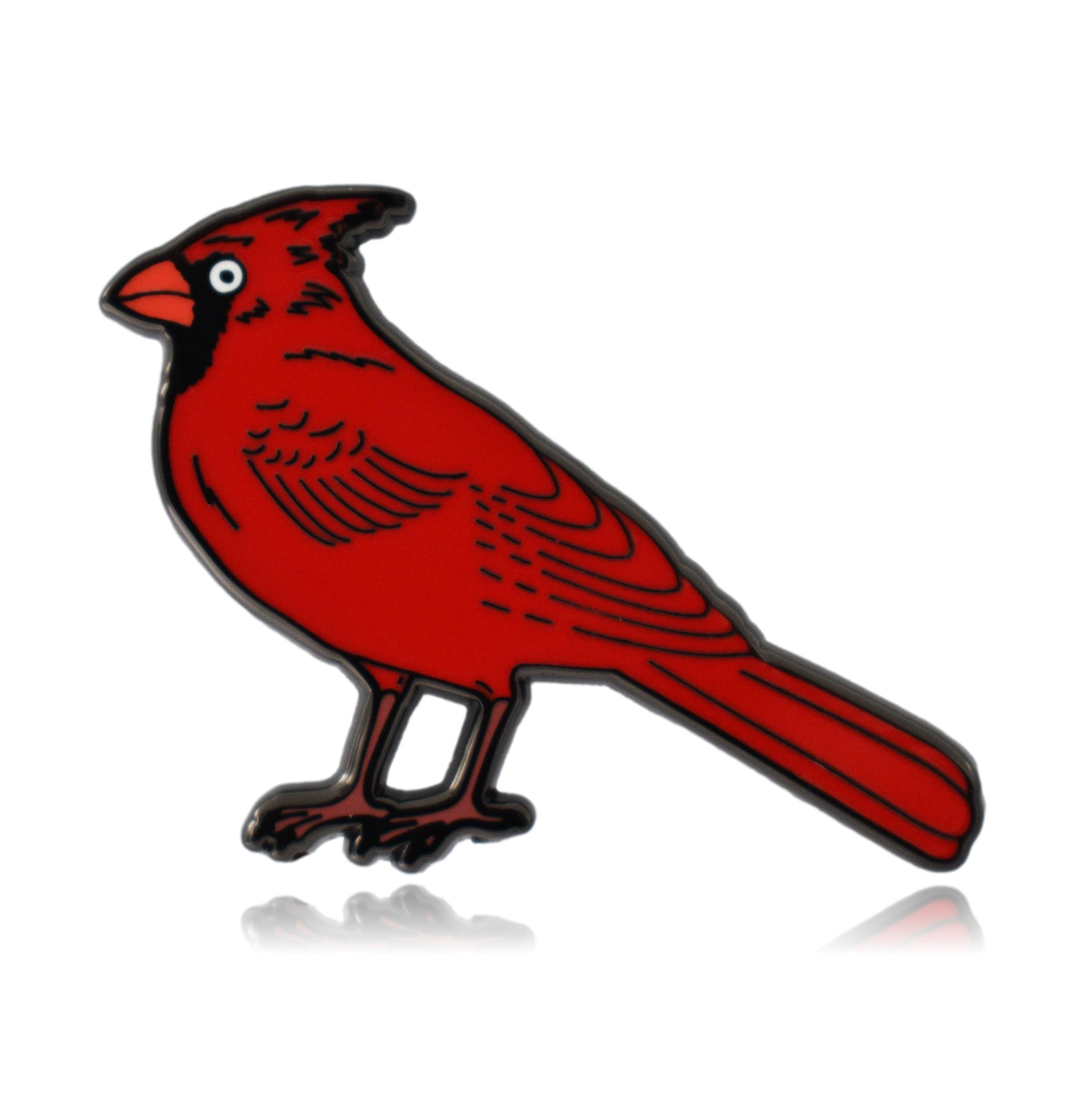 Red Cardinal Bird Hard Enamel Pin | Clayton Jewelry Labs