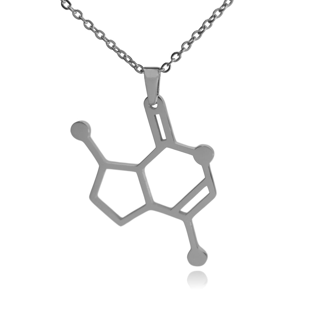 Serotonin Molecule Necklace in Rose Gold