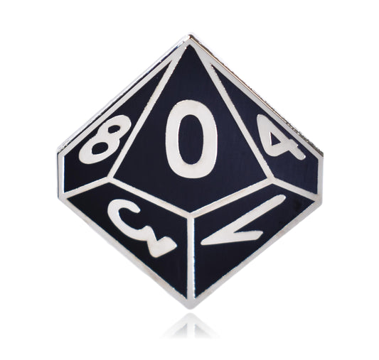 D10 Ten-Sided Die Hard Enamel Lapel Pin