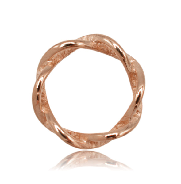 Rose Gold DNA Double Helix Science Stainless Steel Ring