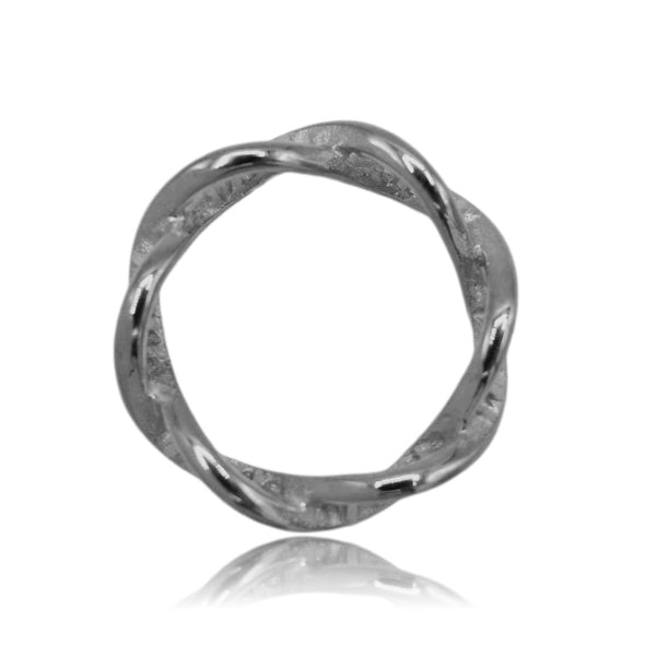 Steel DNA Double Helix Science Stainless Steel Ring