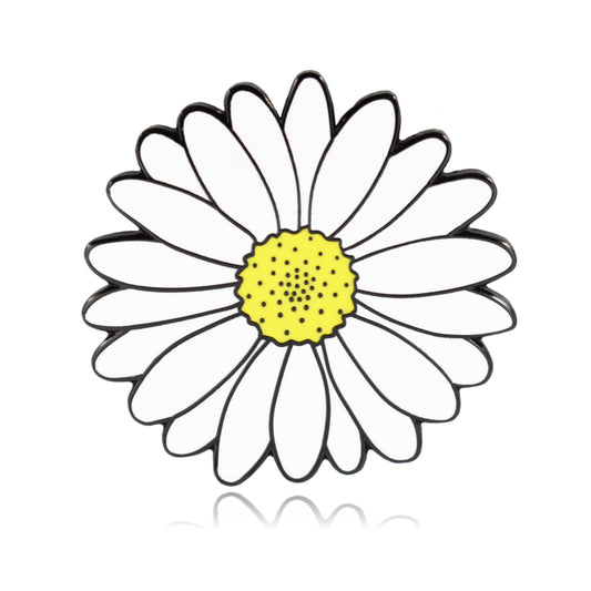 Daisy Flower Hard Enamel Lapel Pin