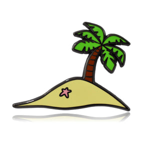 Black Deserted Island Palm Tree Hard Enamel Pin | Clayton Jewelry Labs