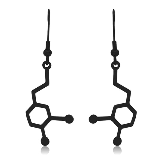 Dopamine Molecule Stainless Steel Dangle Earrings