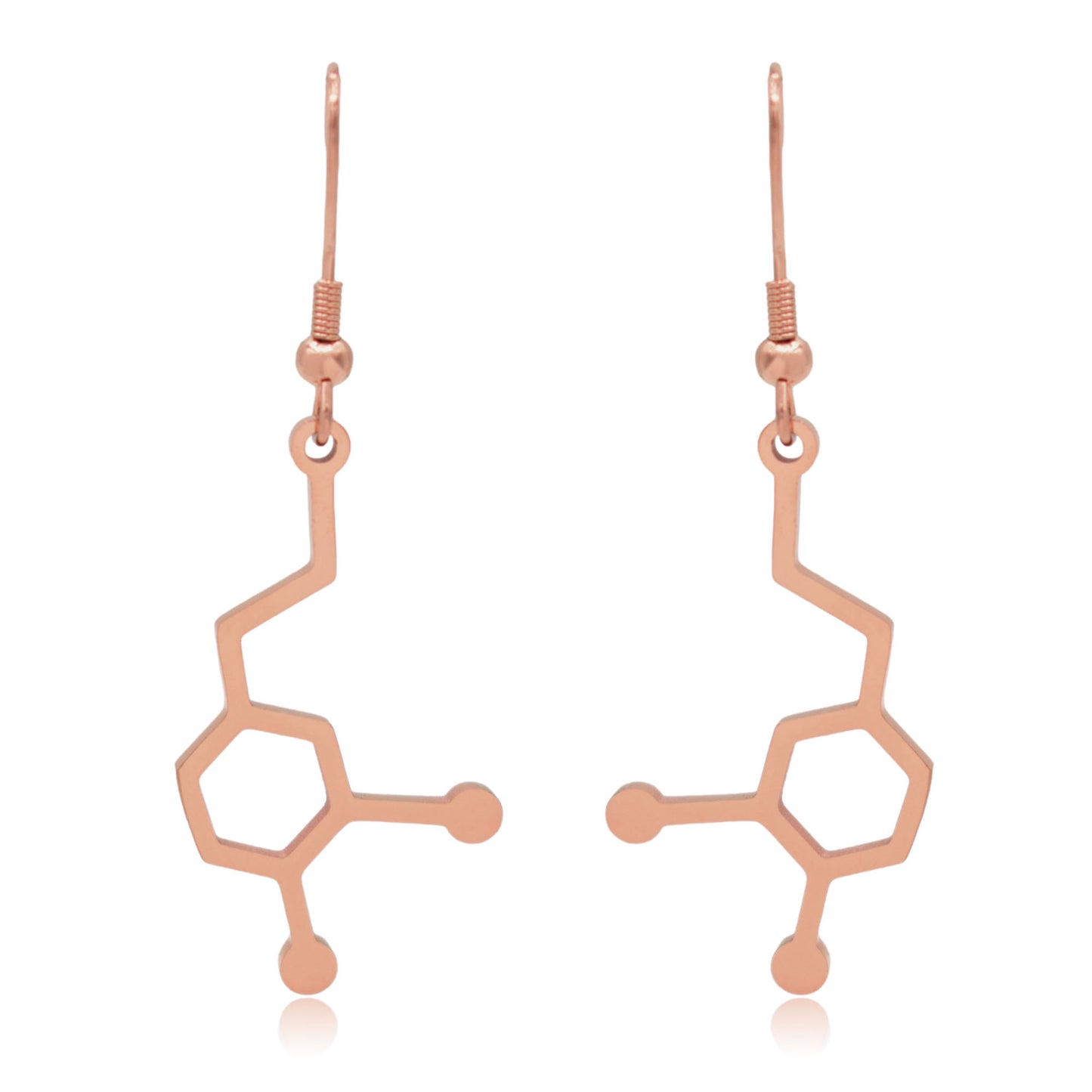 Dopamine Molecule Stainless Steel Dangle Earrings