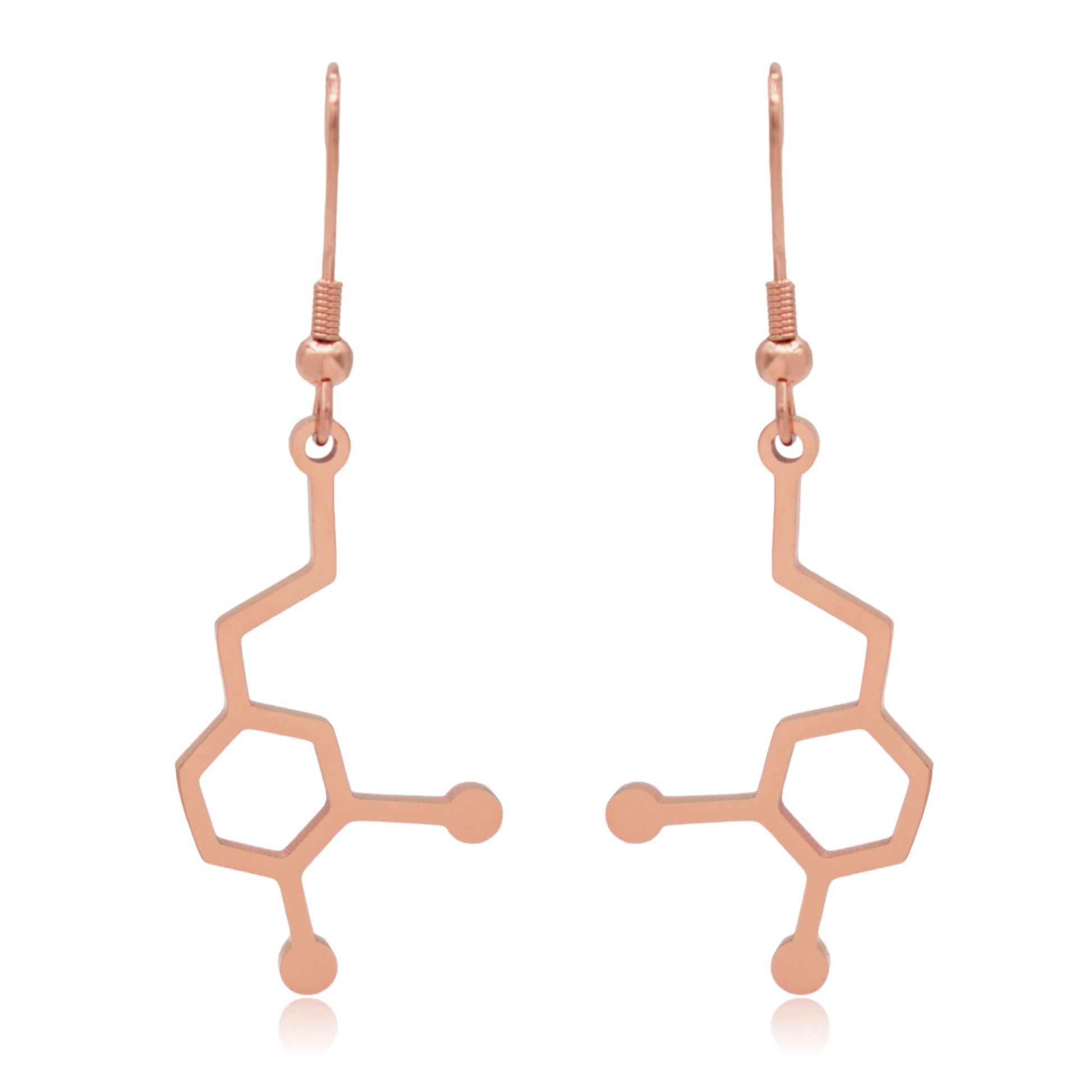 Dopamine Molecule Stainless Steel Dangle Earrings