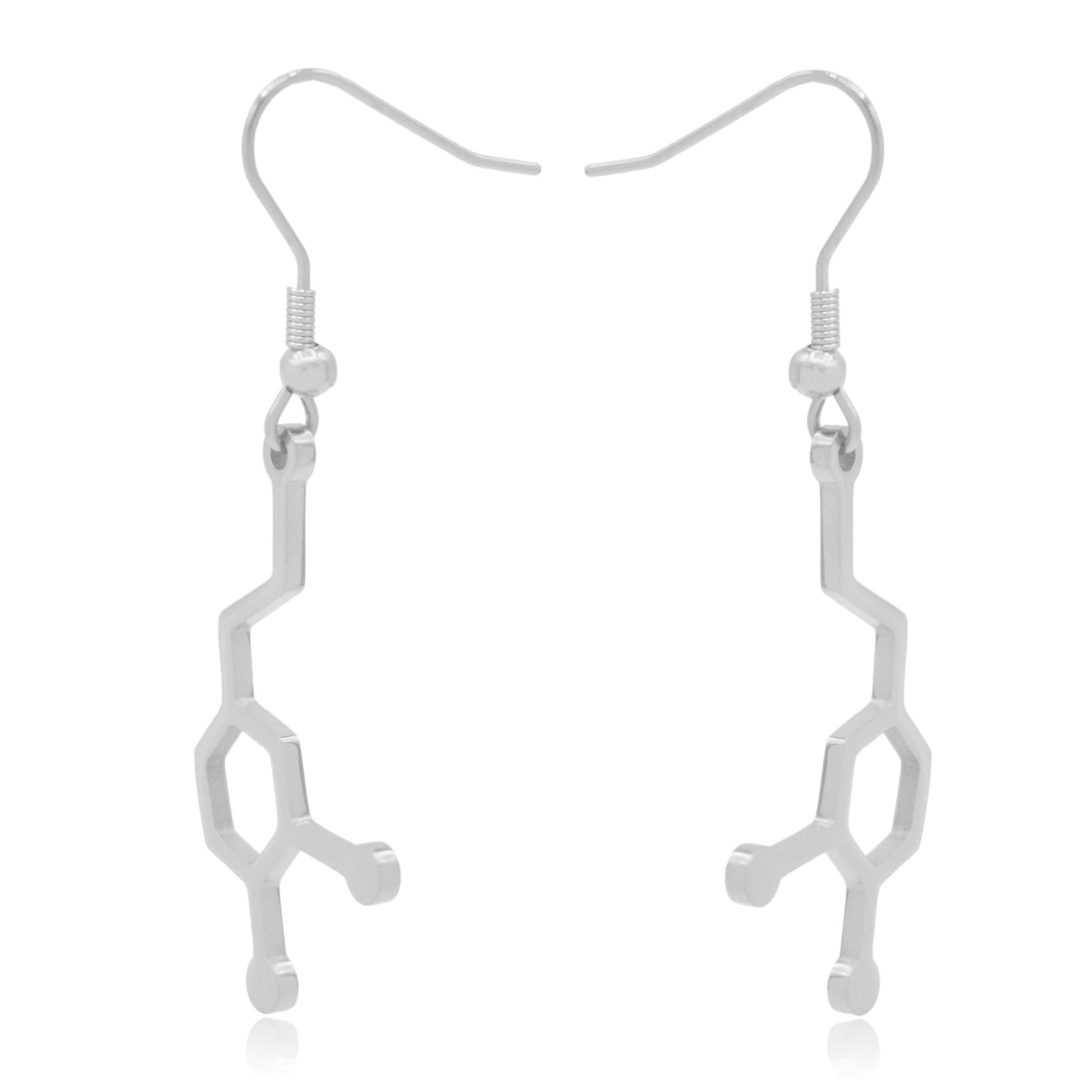 Dopamine Molecule Stainless Steel Dangle Earrings