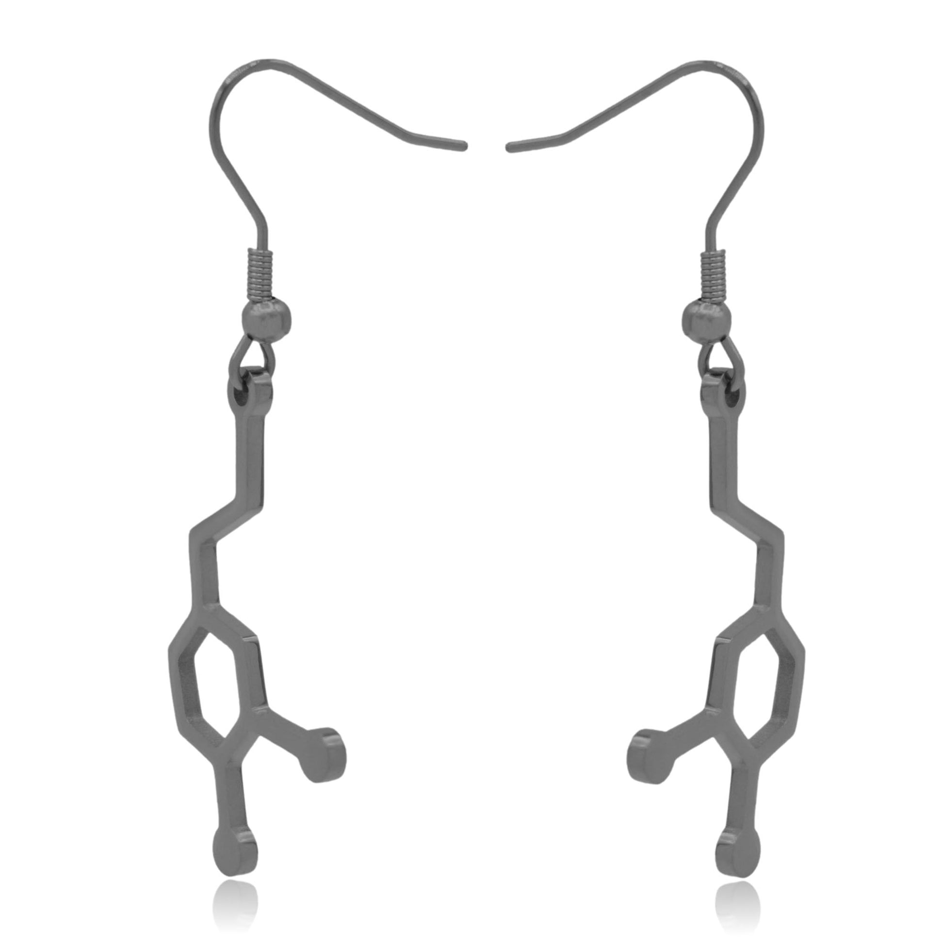 Dopamine Molecule Stainless Steel Dangle Earrings