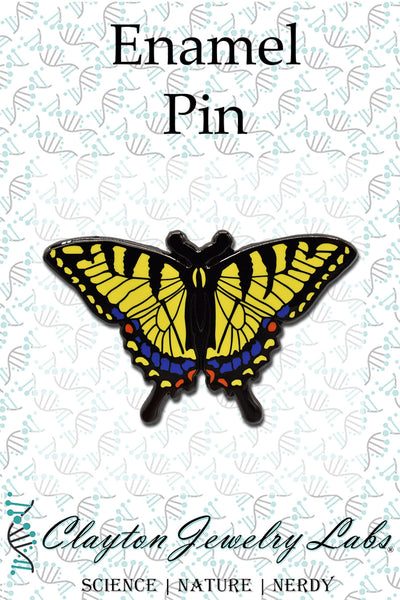 Eastern Tiger Swallowtail Butterfly Hard Enamel Pin - Clayton Jewelry Labs