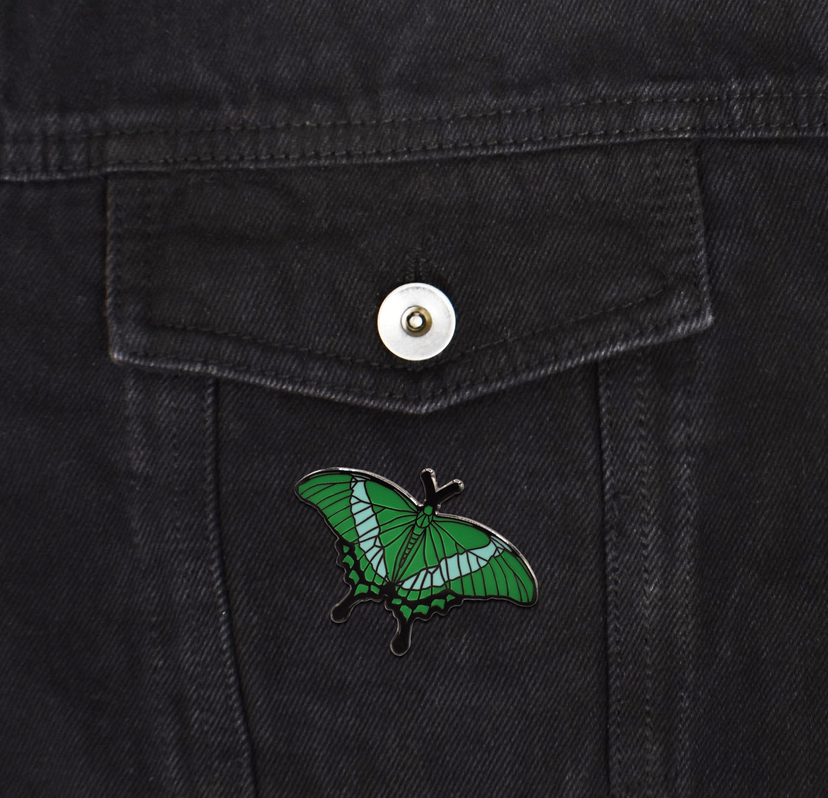 Emerald Swallowtail Butterfly Hard Enamel Pin - Clayton Jewelry Labs