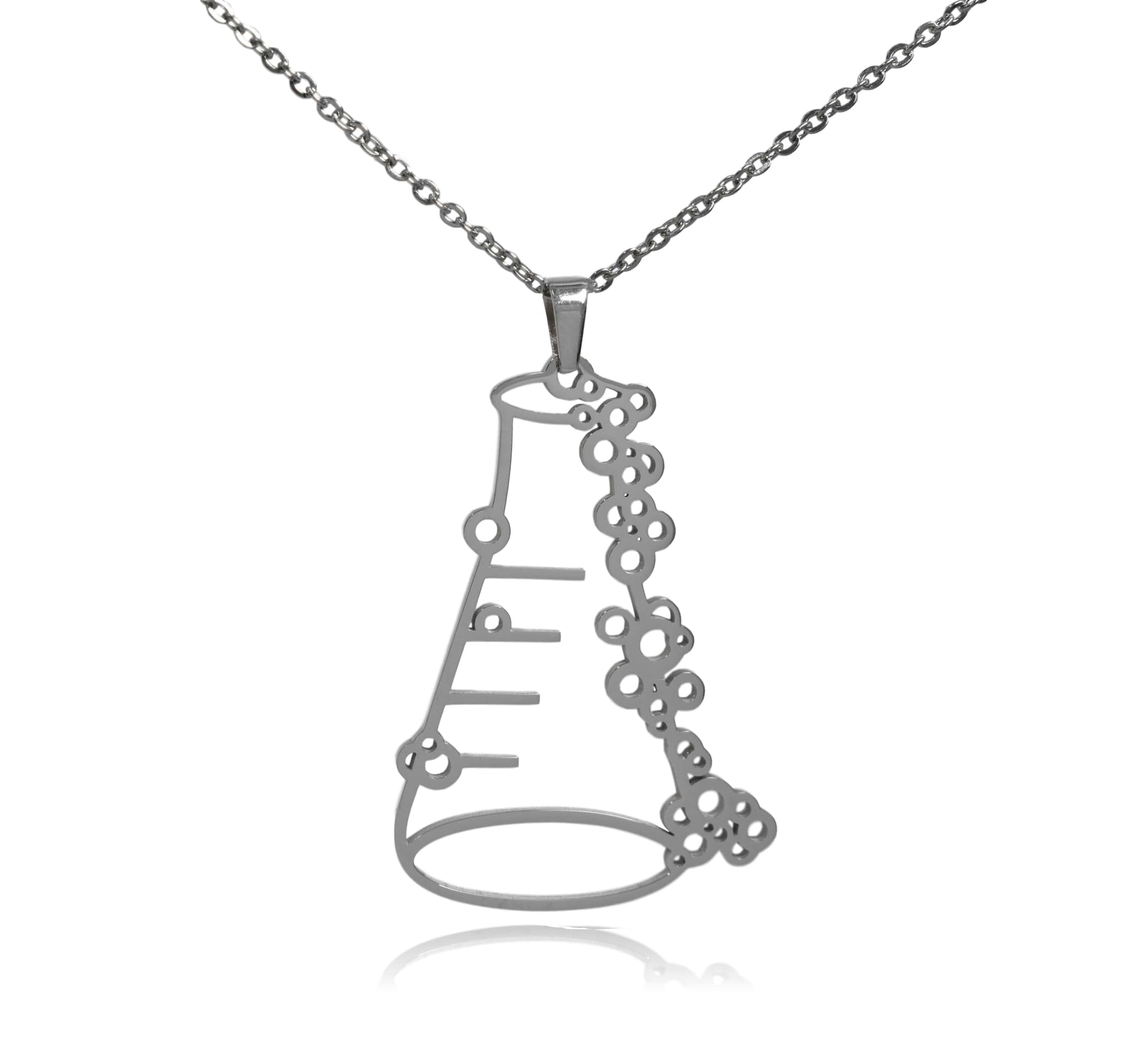 Steel Erlenmeyer Flask Stainless Steel Pendant Necklace