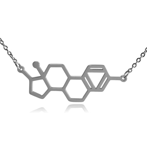 Steel Estrogen Molecule Stainless Steel Necklace